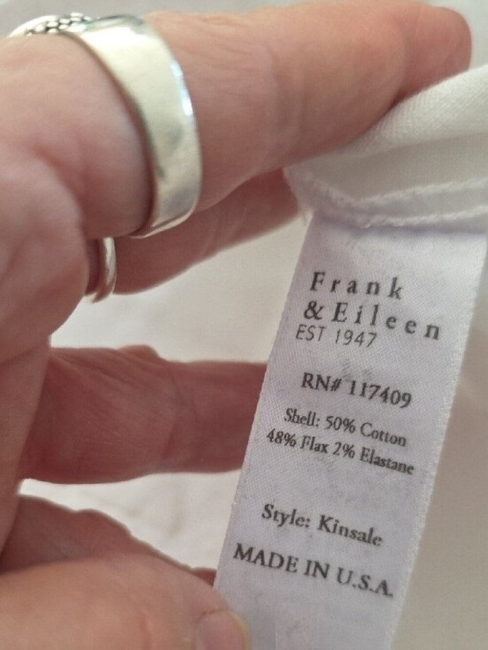 NWOT $298 FRANK & EILEEN KINSALE ITALIAN LINEN CROPPED WHITE PANTS SZ 2 10 - Picture 9 of 9